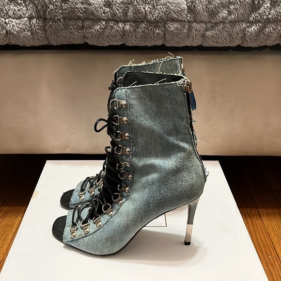 Balmain Denim Open Toe Bootie SZ 39, Same Day Ship π Spring Clean Closet Saleπ - Picture 3 of 16